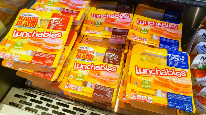 lunchables in refrigerator section