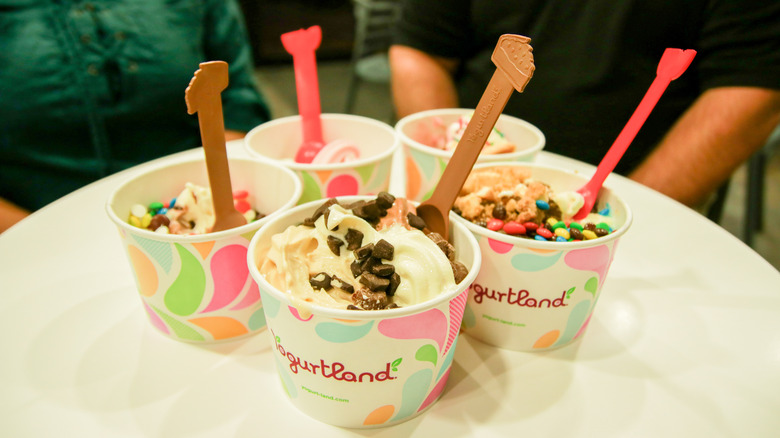 frozen yogurt with trendy toppings