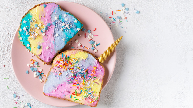 unicorn rainbow toast 