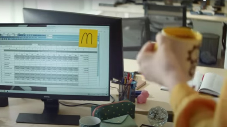 Computer screen with McDonald's M