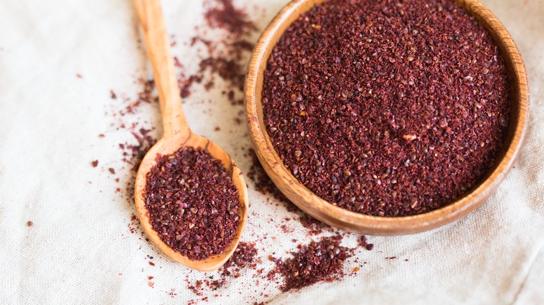 bowl of sumac and spoon