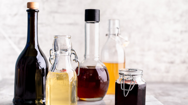 selection of vinegar bottles