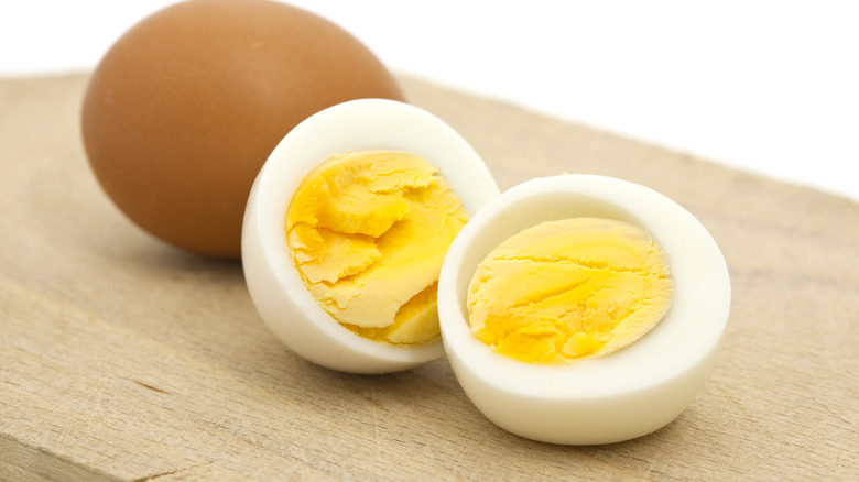 hard-boiled egg cut open