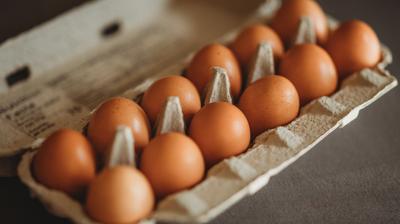 eggs in a paper carton