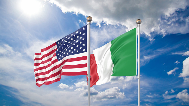 American and Italian flags