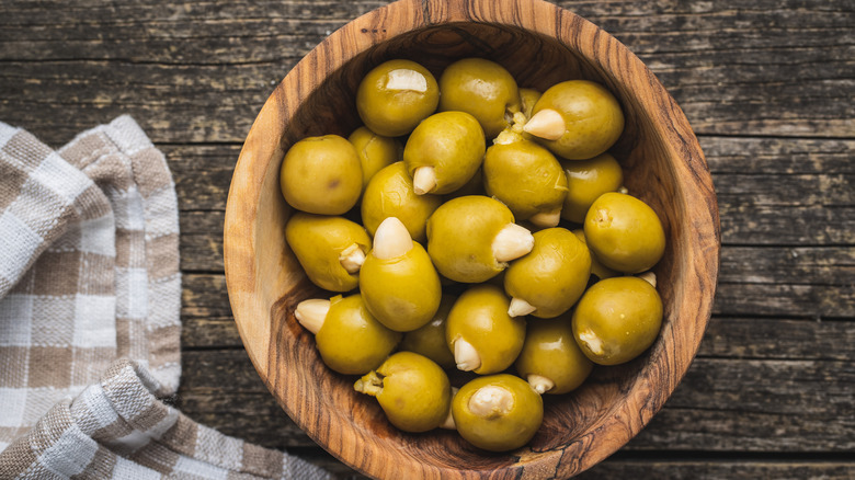 bowl of stuffed olives