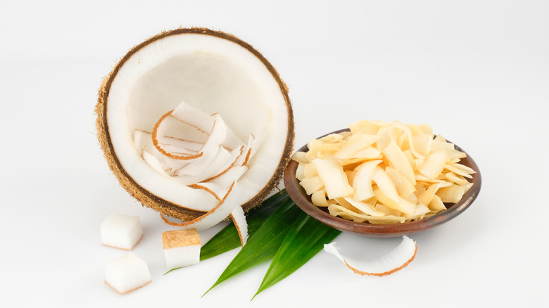 toasted coconut in shell