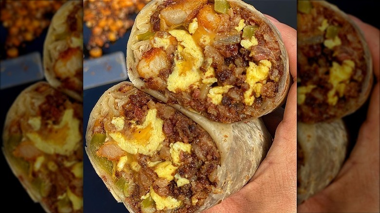 Canned corned beef burrito