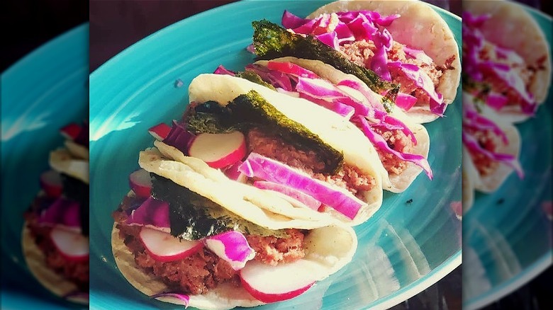 Tacos with canned corned beef