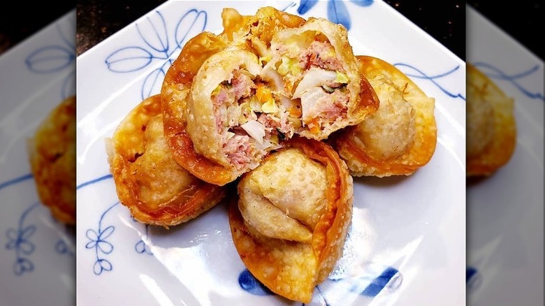 Canned corned beef wontons