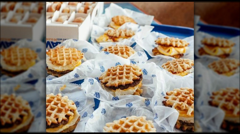 white castle waffle sliders