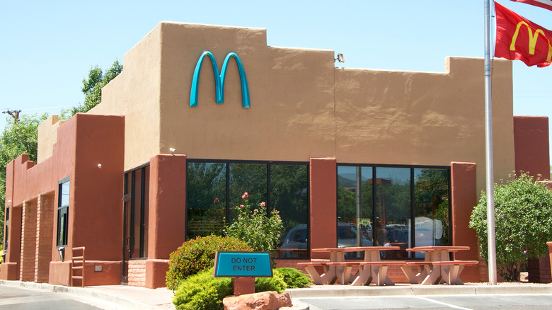 mcdonald's with turquoise arches 