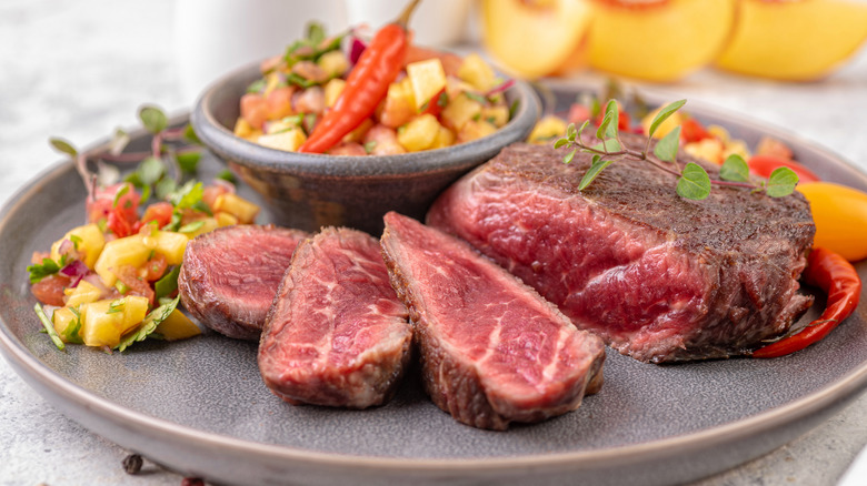 steak with fruit salsa