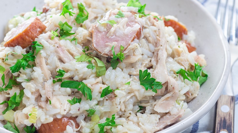 Chicken bog in a bowl