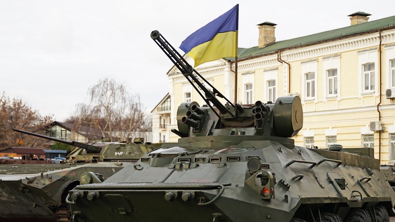 a Ukrainian armored vehicle