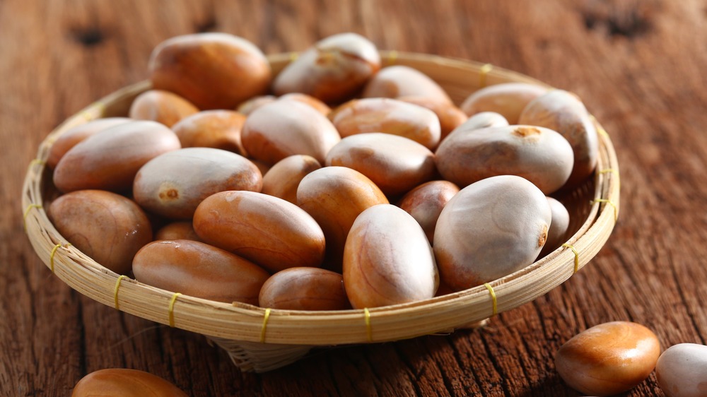 Basket of jackfruit seeds