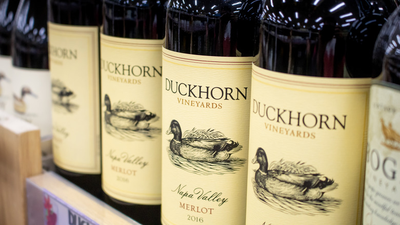 row of Duckhorn merlot 