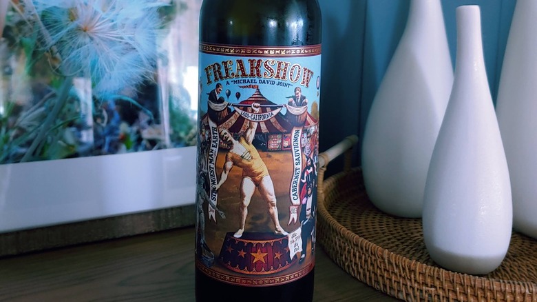 bottle of Freakshow on wood table