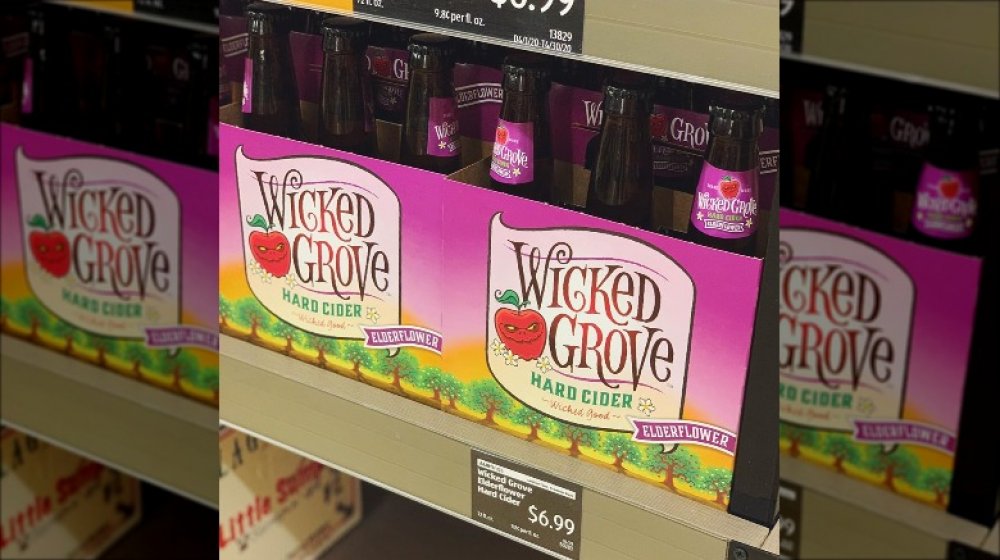 Wicked Grove Hard Cider six pack in Elderflower flavor