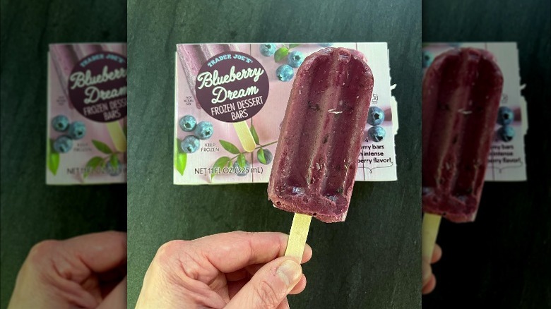 holding Blueberry Dream dessert bar