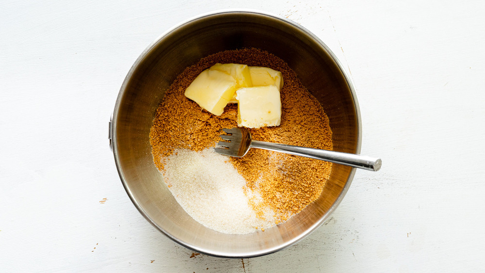 ingredients in bowl for no-bake Jello cheesecake