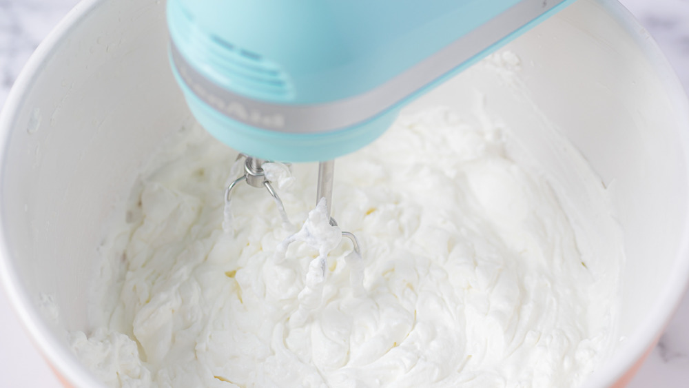 making whipped cream for no-bake Oreo cheesecake