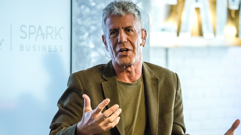 Anthony Bourdain speaking at event