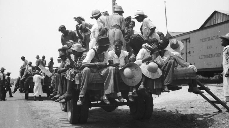 Black and white photo of Black laborers 