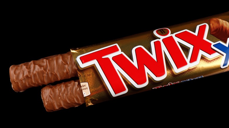 Open package of Twix Candy Bar