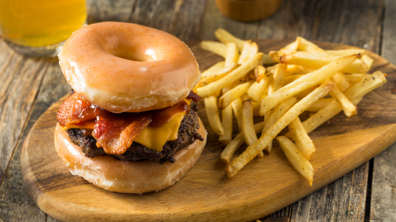 A Luther Burger with fries