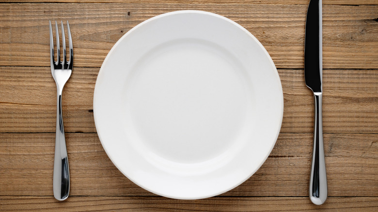 empty plate on table