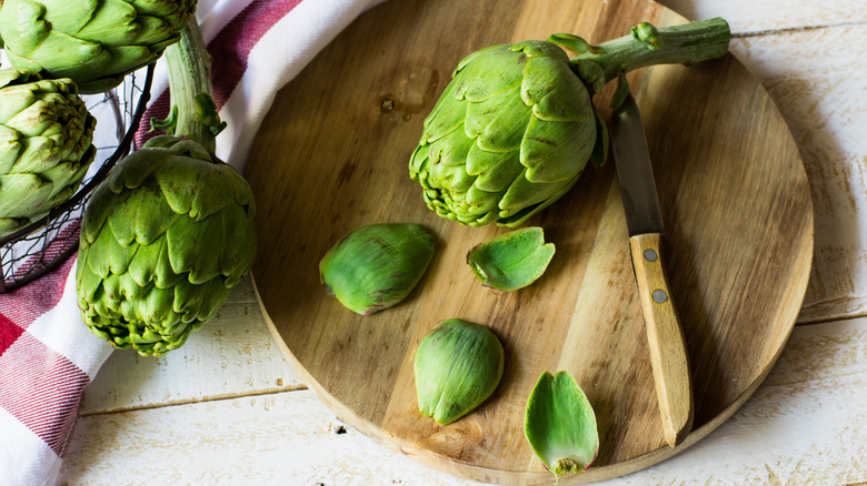 peeled fresh artichokes