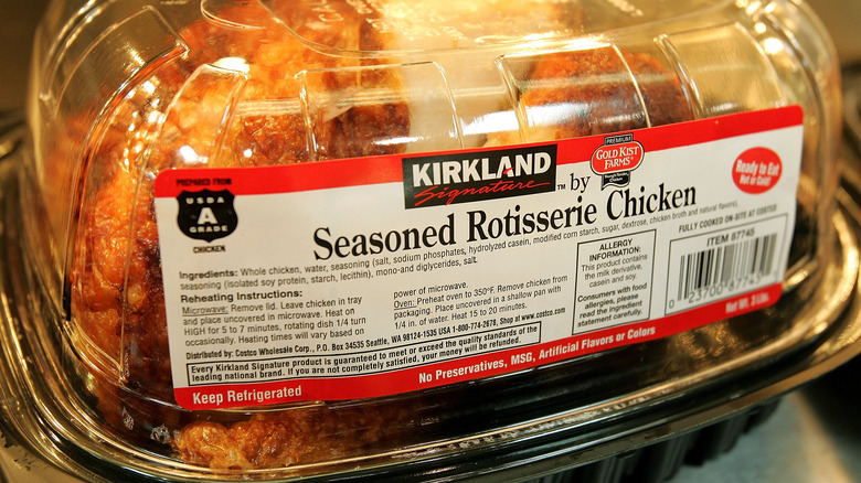 Costco rotisserie chicken in plastic shell