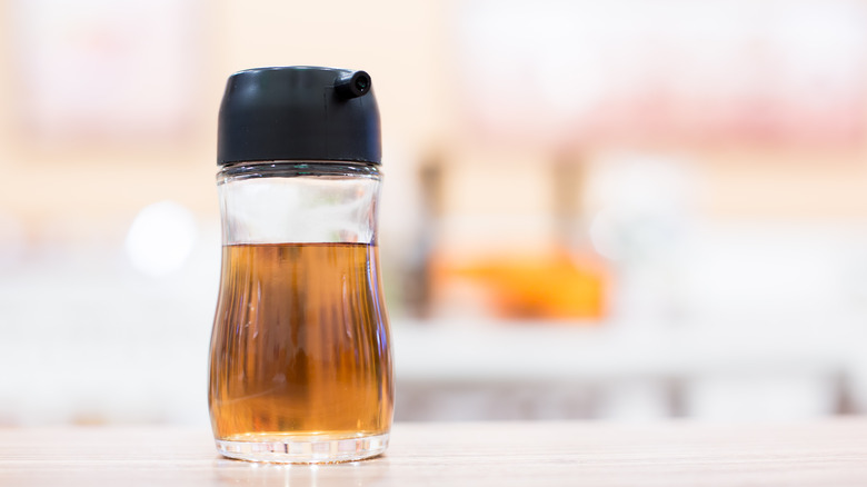 fish sauce bottle on table