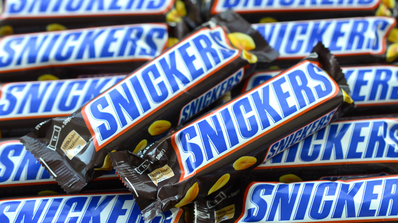 Assortment of packaged Snickers bars