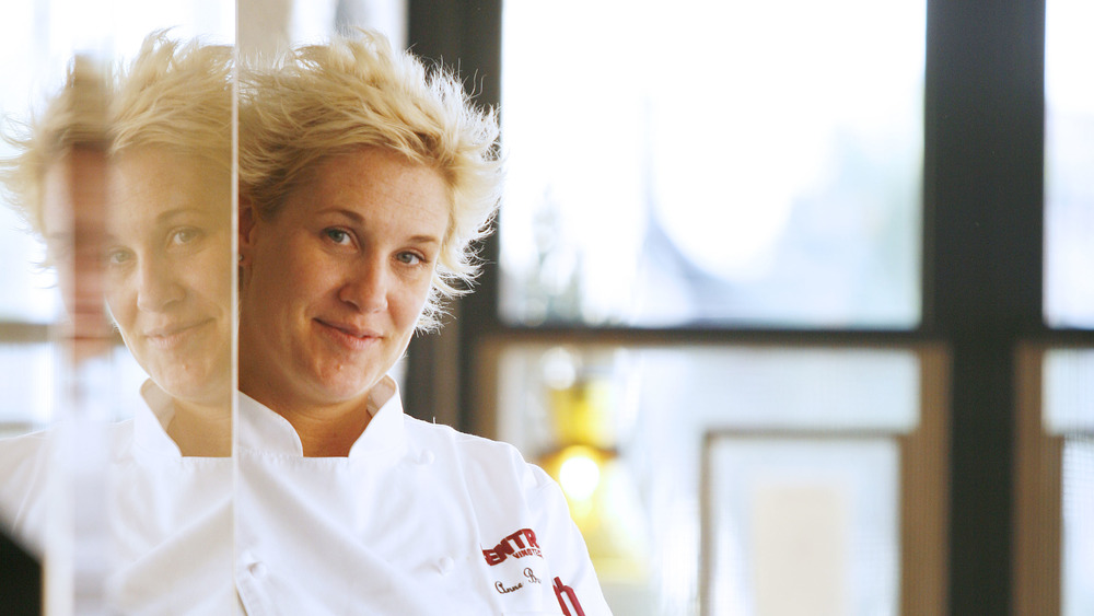 Anne Burrell in the dining room of Centro Vinoteca