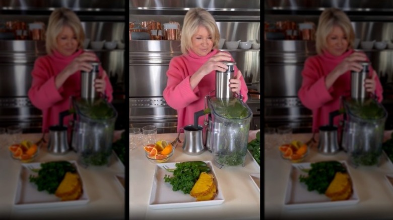 Martha Stewart making juice