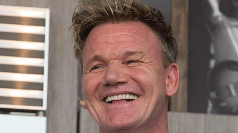 Close up of chef Gordon Ramsay smiling