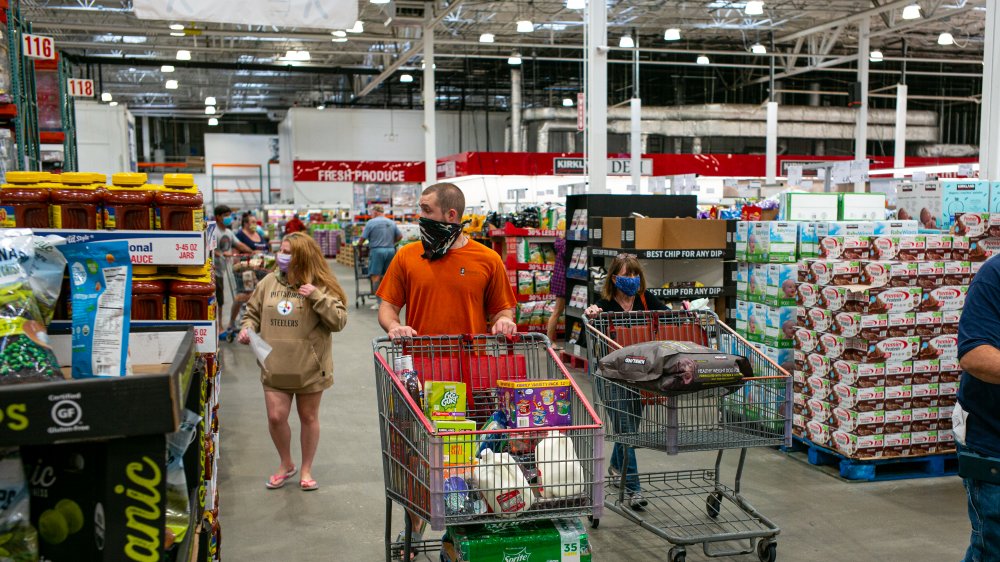 Shoppers inside a Costco store