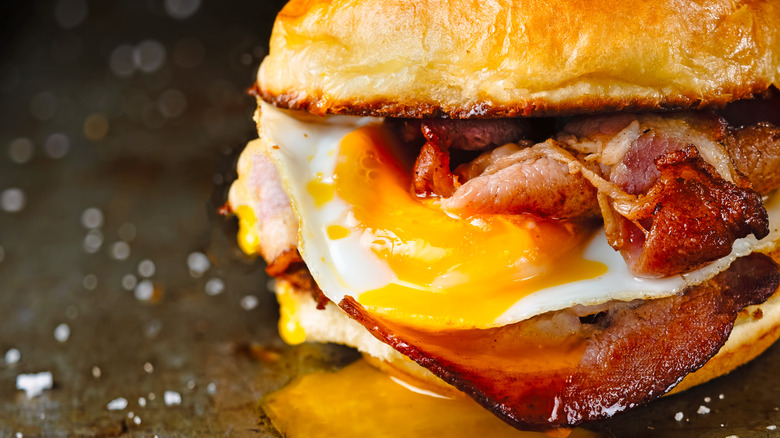breakfast sandwich egg bacon cheese