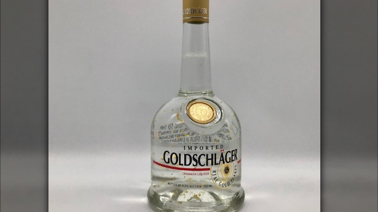 Bottle of Goldschlager displayed