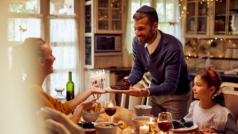 brisket served at Hanukkah meal