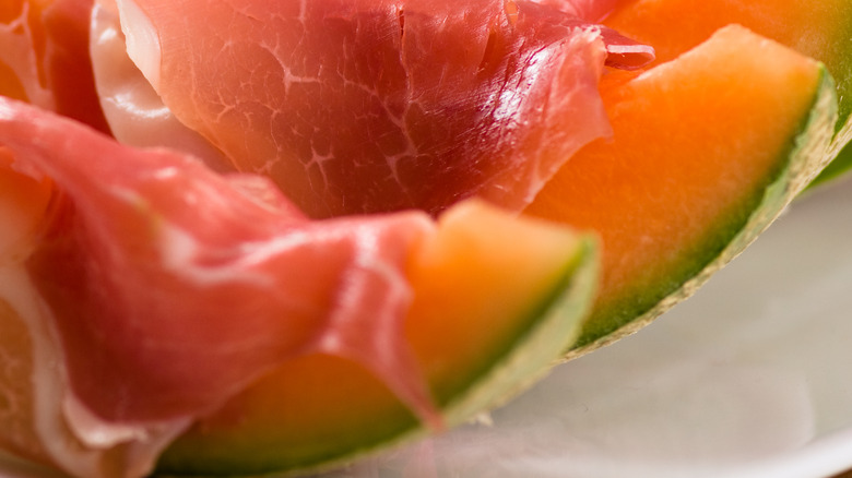 Prosciutto wrapped melon