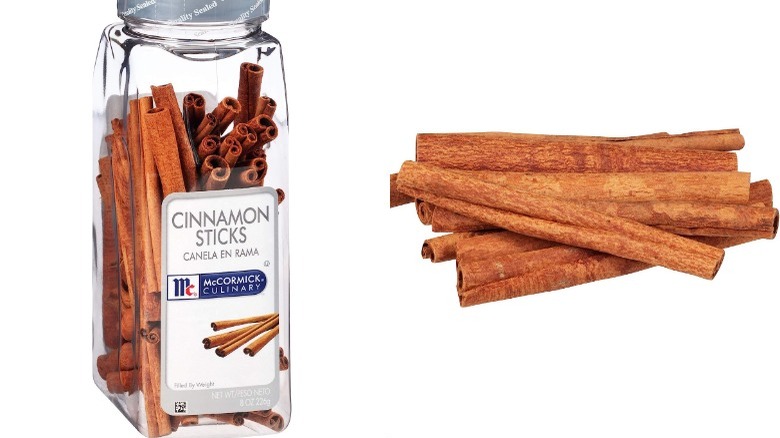 Jar of cinnamon sticks