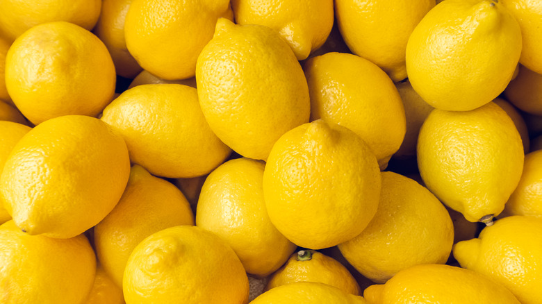 Lemons stacked together