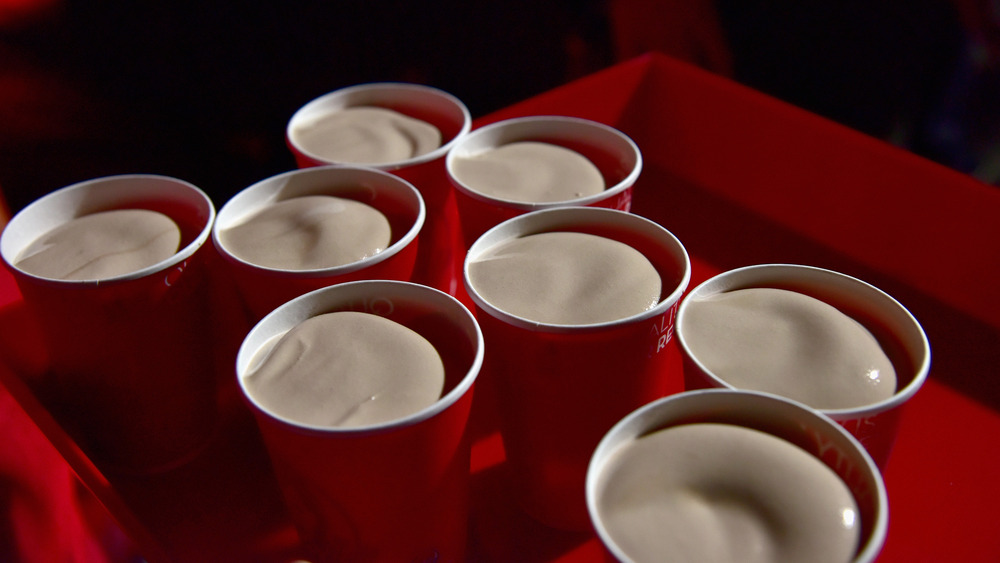 Row of Wendy's frostys on a tray