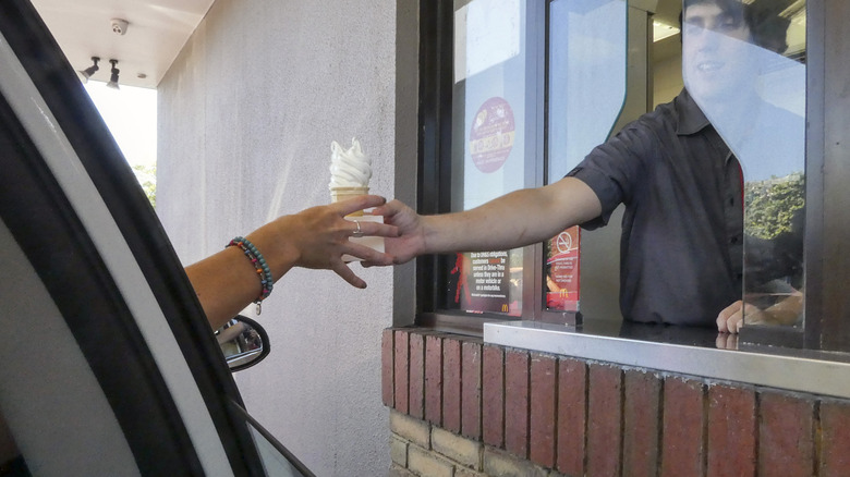 Mcdonalds soft serve through a window