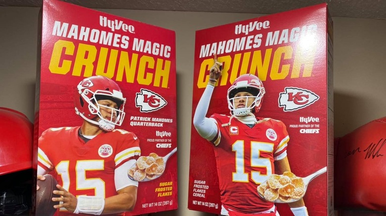 Two boxes of Mahomes Magic cereal