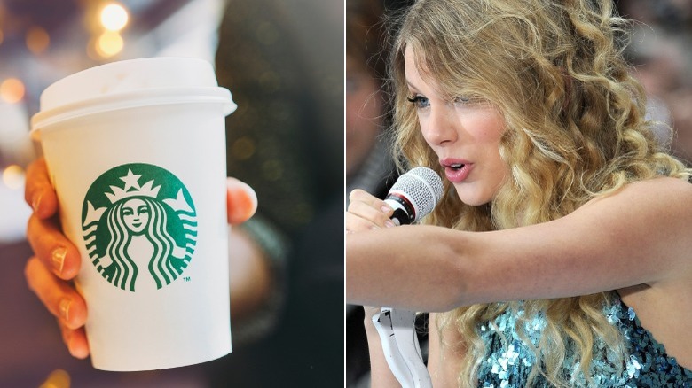 Taylor Swift singing and latte