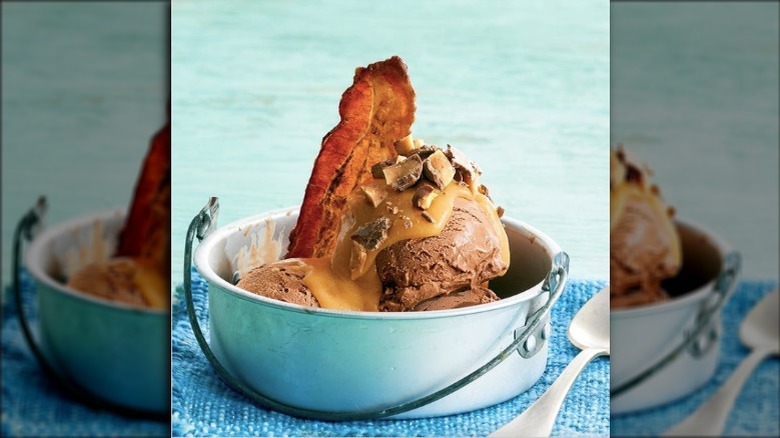 Whiskey-maple bacon ice cream sundae